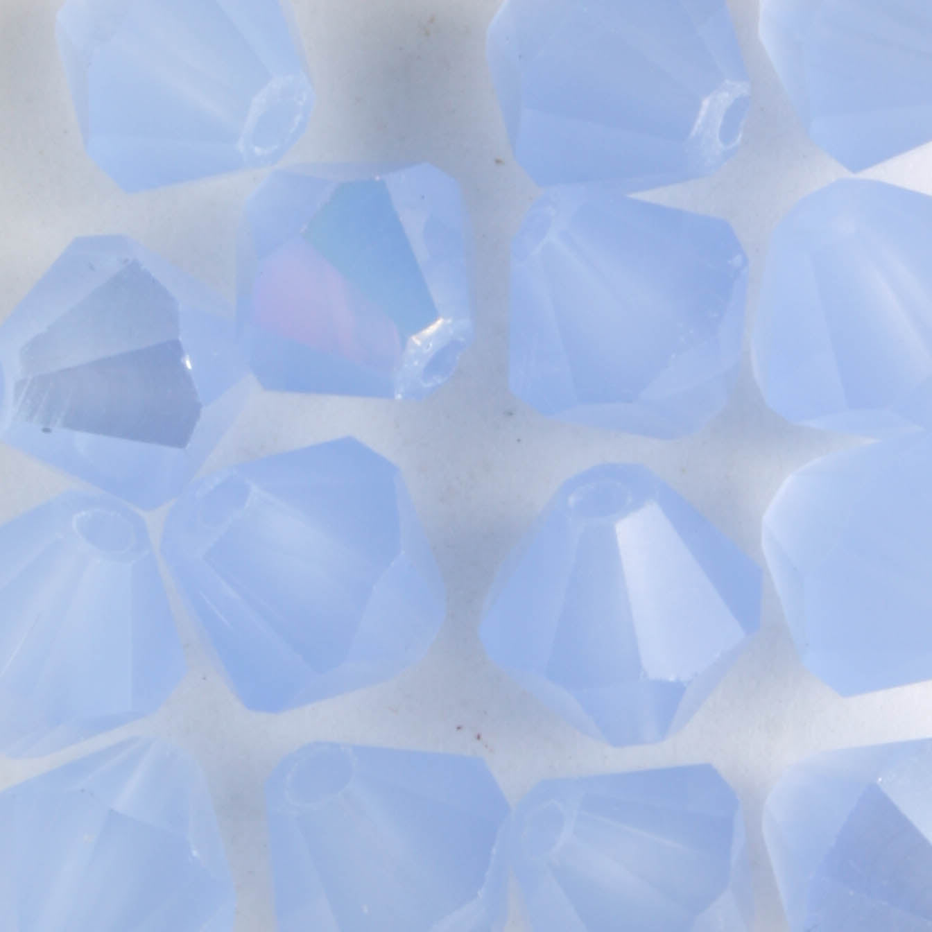 8mm Bicone Blue Opal - 15 beads