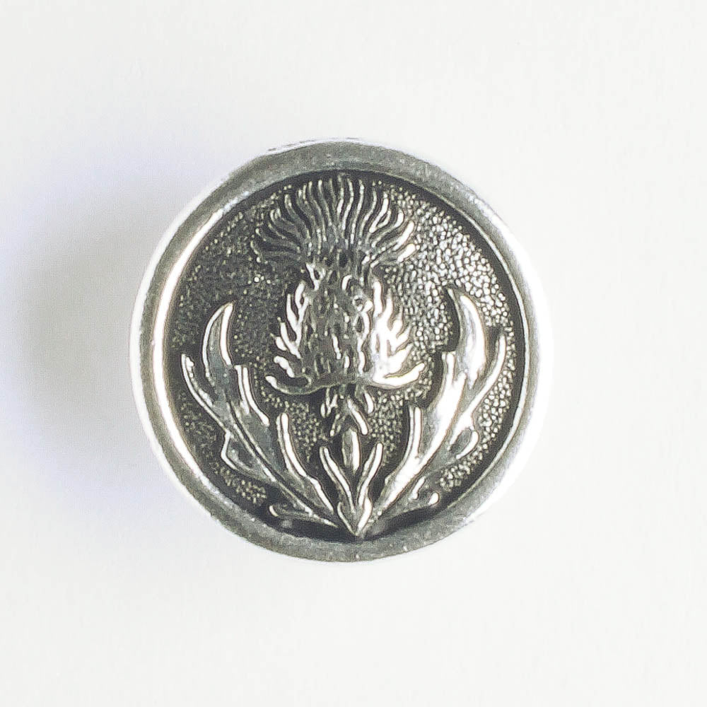 Thistle Button - Antique Silver