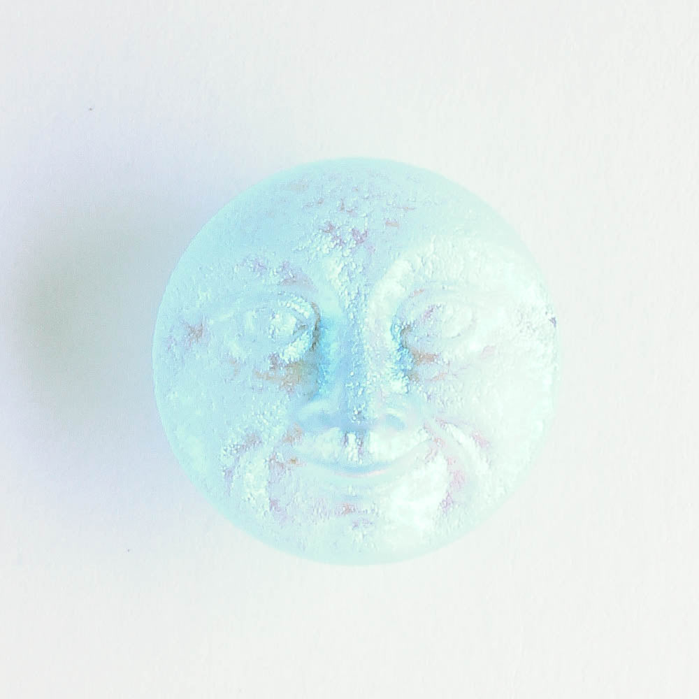 Moon Face Button - Medium Sky Blue with a Matte and AB Finish