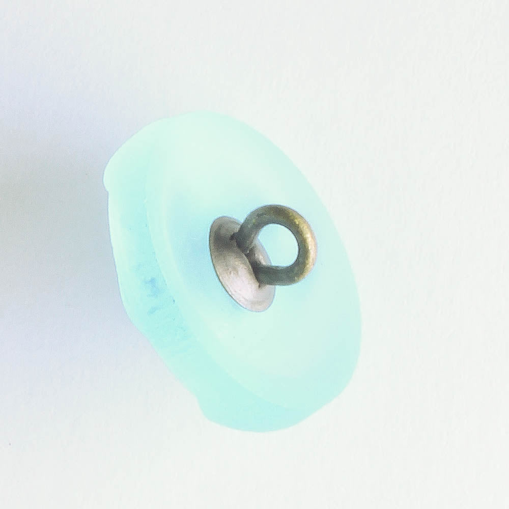 Moon Face Button - Medium Sky Blue with a Matte and AB Finish