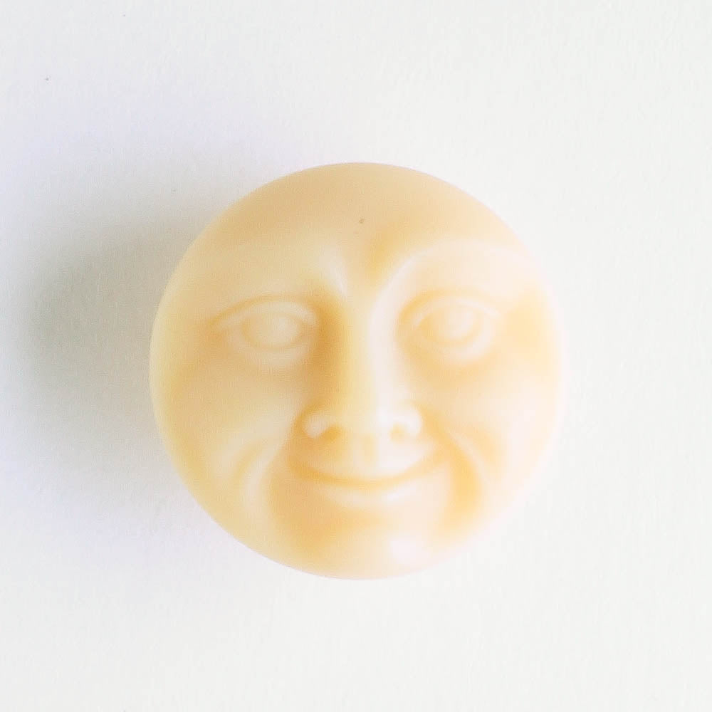 Moon Face Button - Bone with Mattte Finish