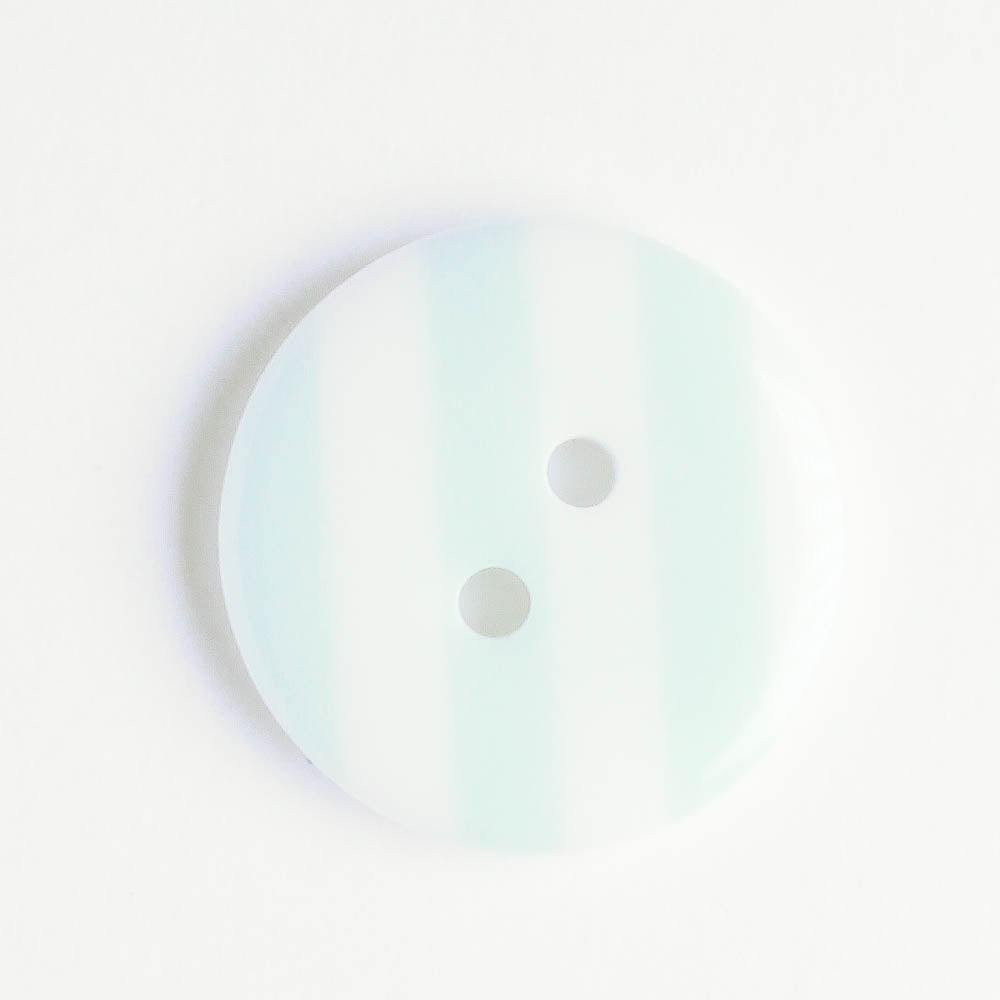 Button - Green Stripes - Plastic