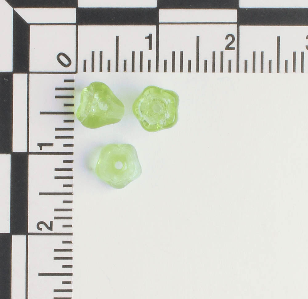 5x6mm Bell Flower - Green - qty 25