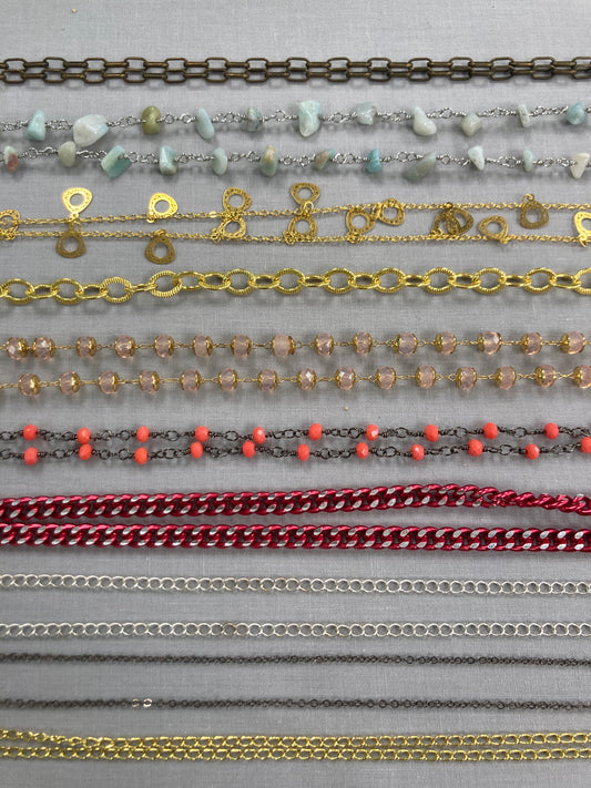 Assorted Chain - at least 12" long - 10 pieces