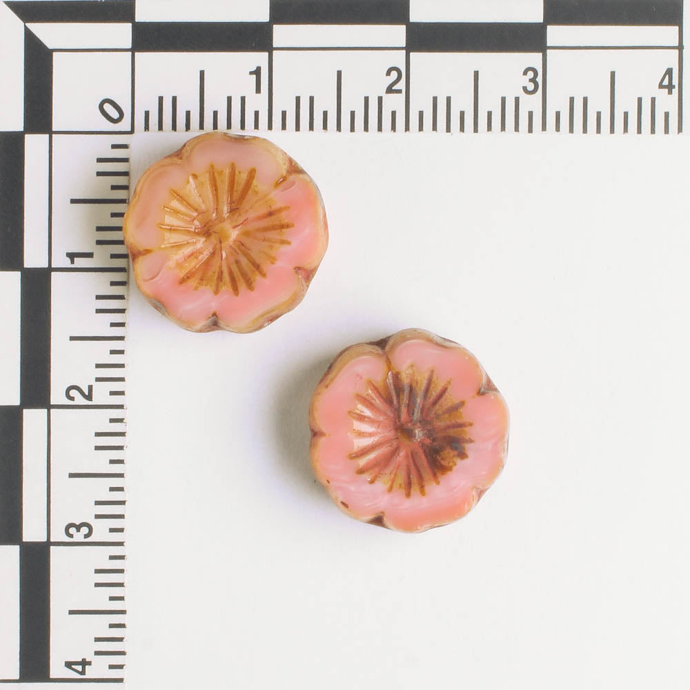 14mm Hibiscus Flower - Pink Picasso - each