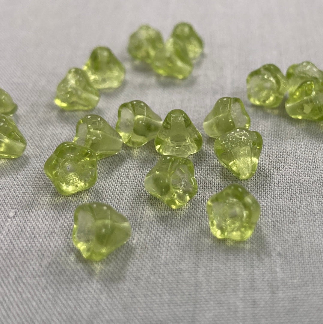 5x6mm Bell Flower - Green - qty 25