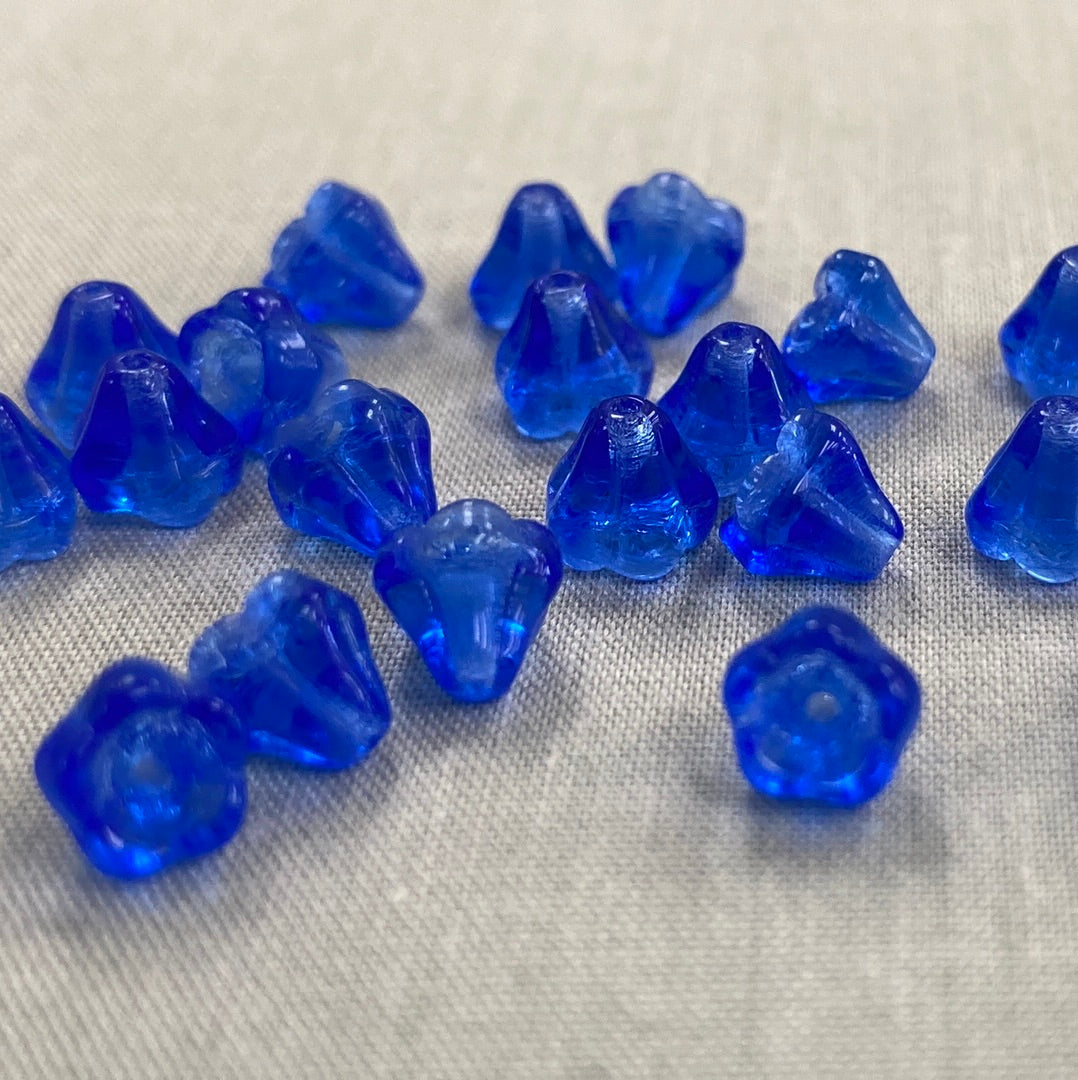 5x6mm Bell Flower - Blue - qty 25