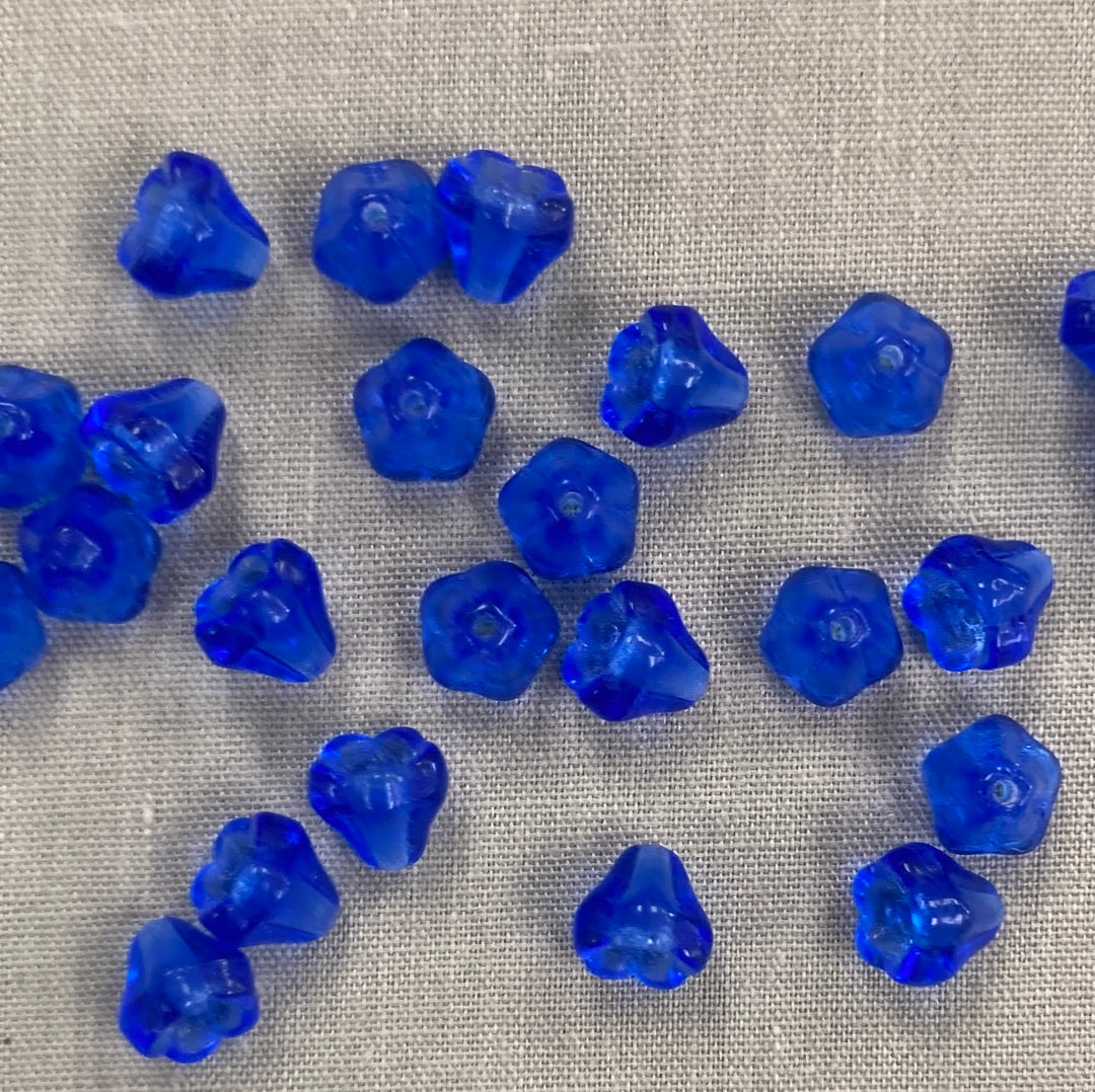 5x6mm Bell Flower - Blue - qty 25