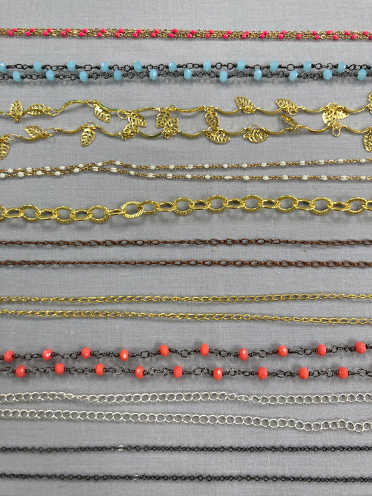 Assorted Chain - at least 12" long - 10 pieces