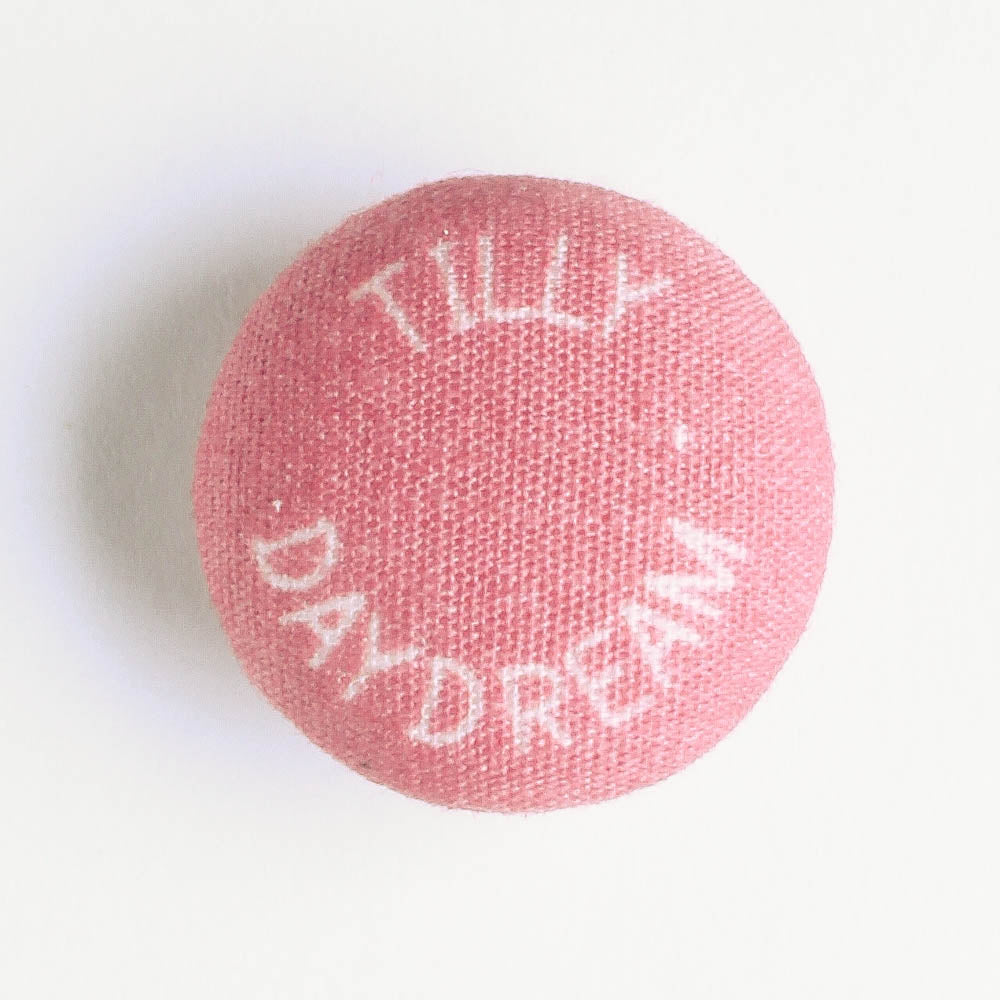 Fabric Covered Button - Pink Daydream