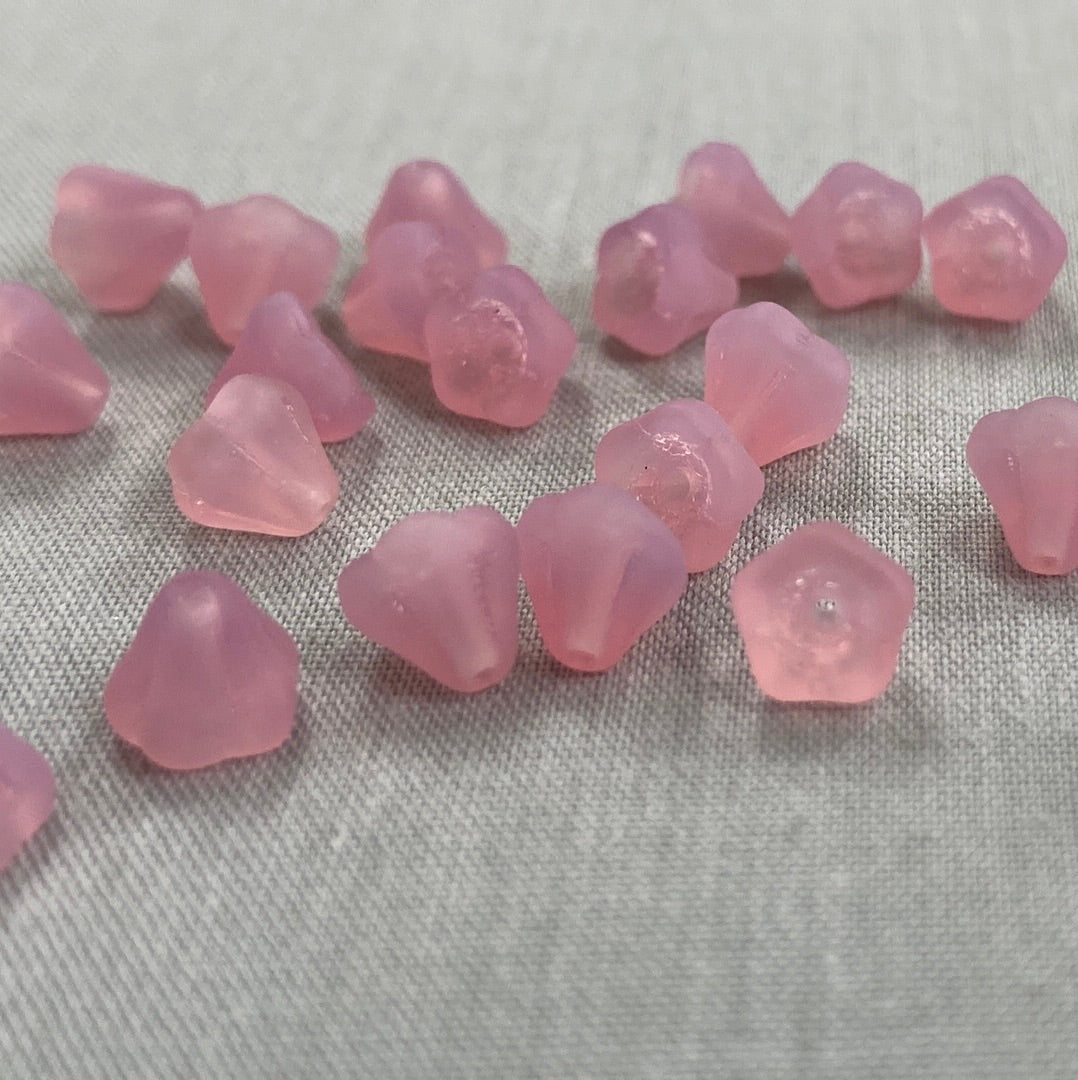 5x6mm Bell Flower - Pink - qty 25