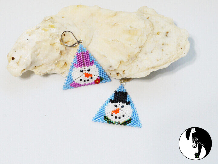 Mr. & Mrs. Snowman Triangle Pattern - PDF