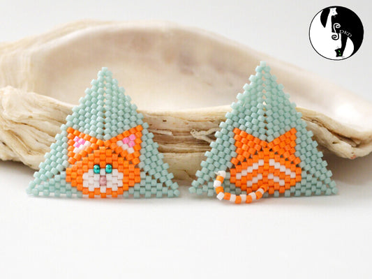 Orange Cat Triangle Pattern - PDF