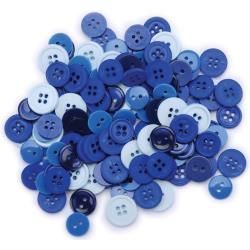 Button Blue Assortment - qty 140