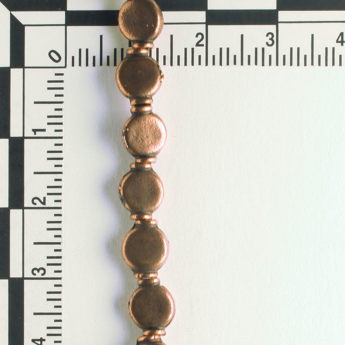 Pewter Beads, Copper Plated - 8" Strand