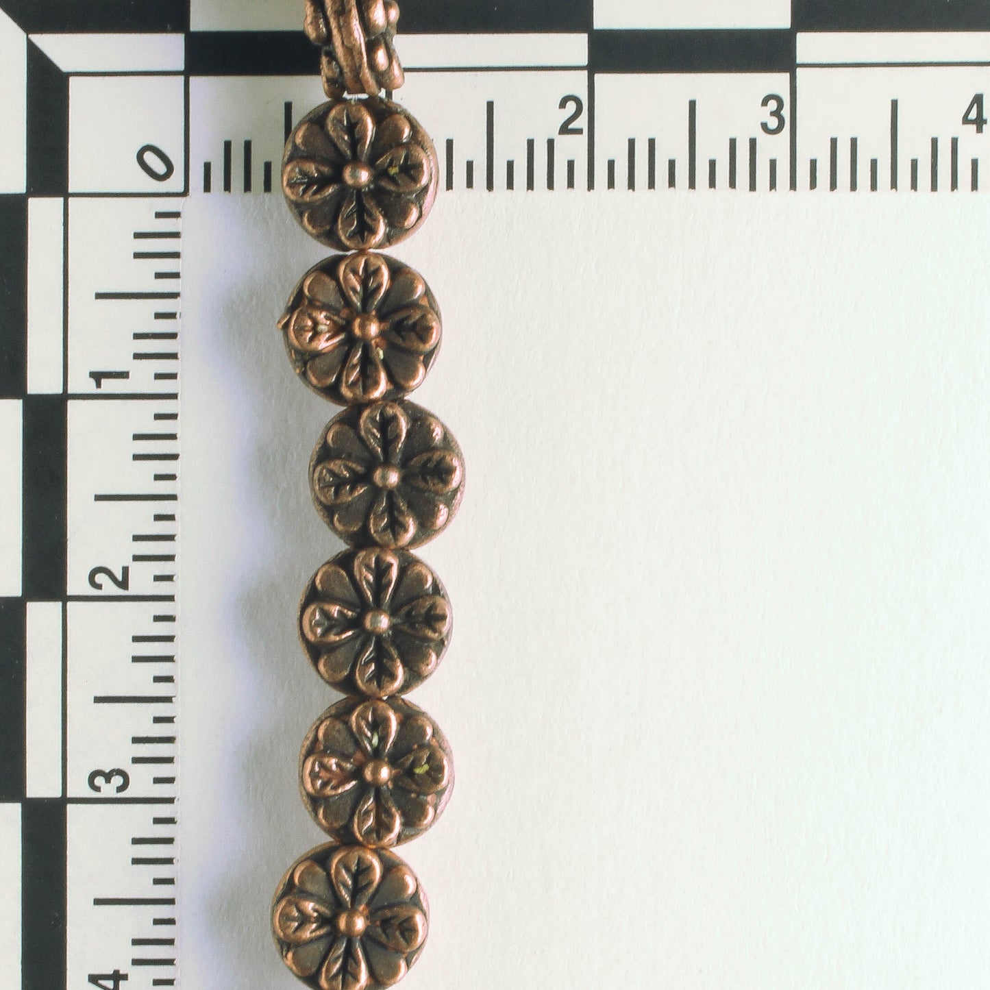 Pewter Beads, Copper Plated - 8" Strand