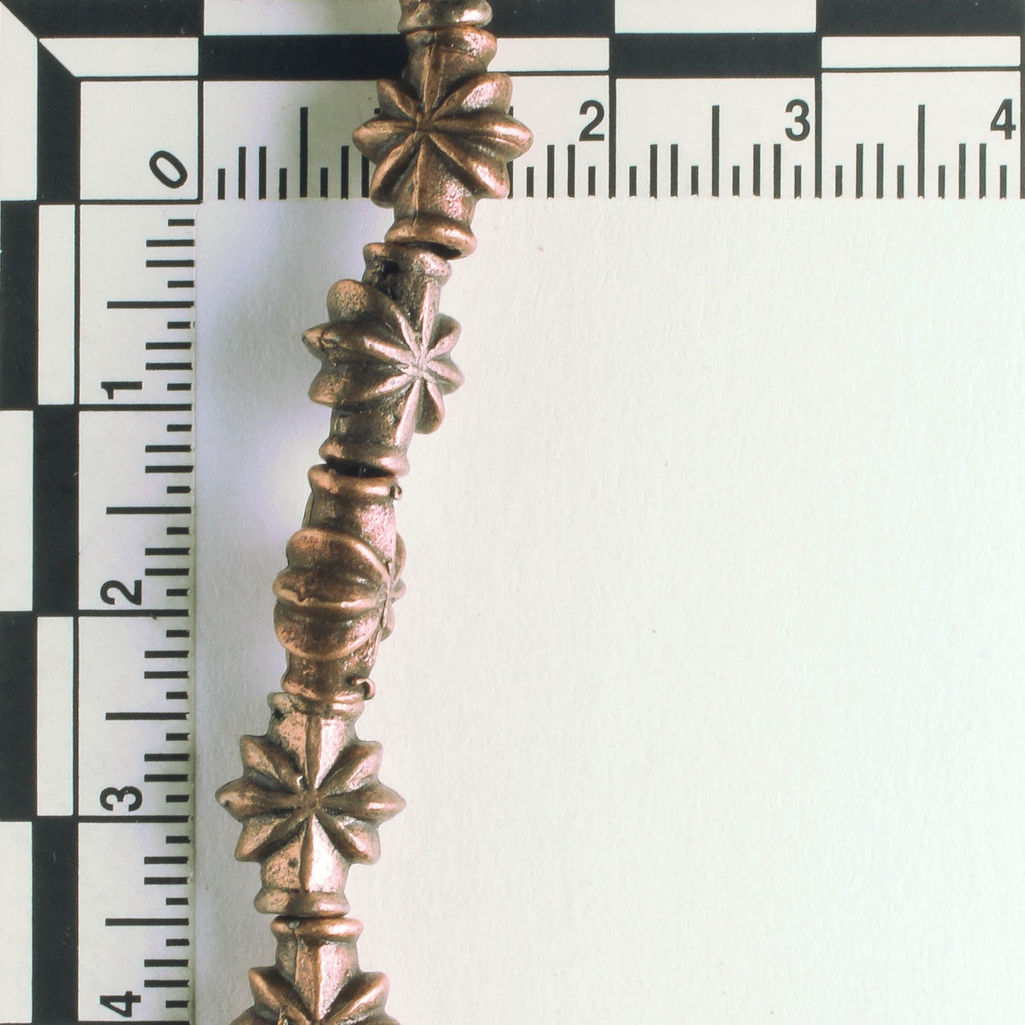 Pewter Beads, Copper Plated - 8" Strand