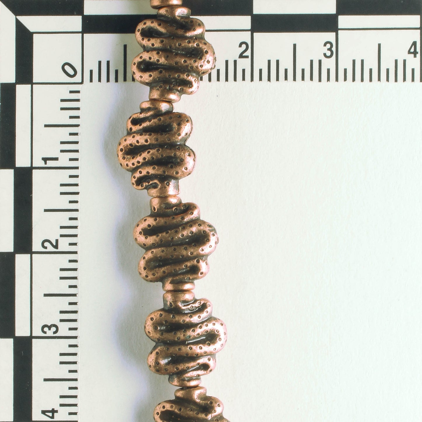 Pewter Beads, Copper Plated - 8" Strand