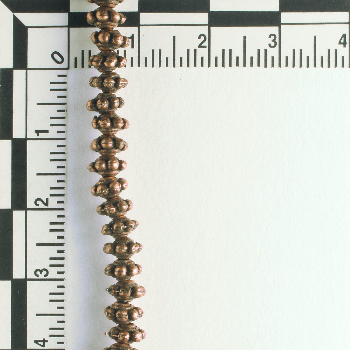 Pewter Beads, Copper Plated - 8" Strand