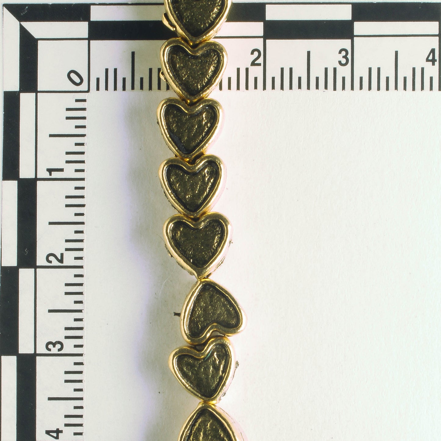 Pewter Beads, Gold Plated - 8" Strand