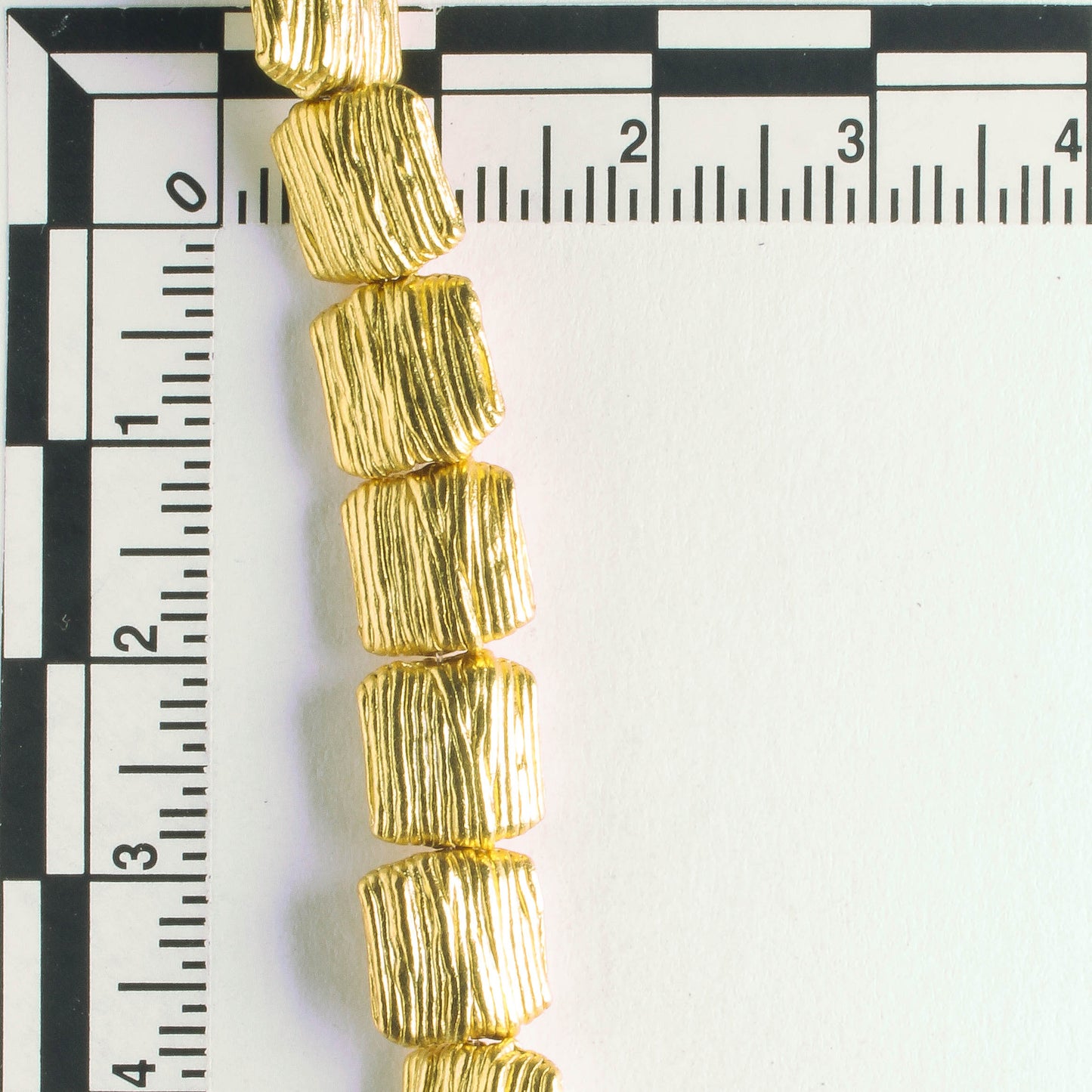 Pewter Beads, Gold Plated - 8" Strand