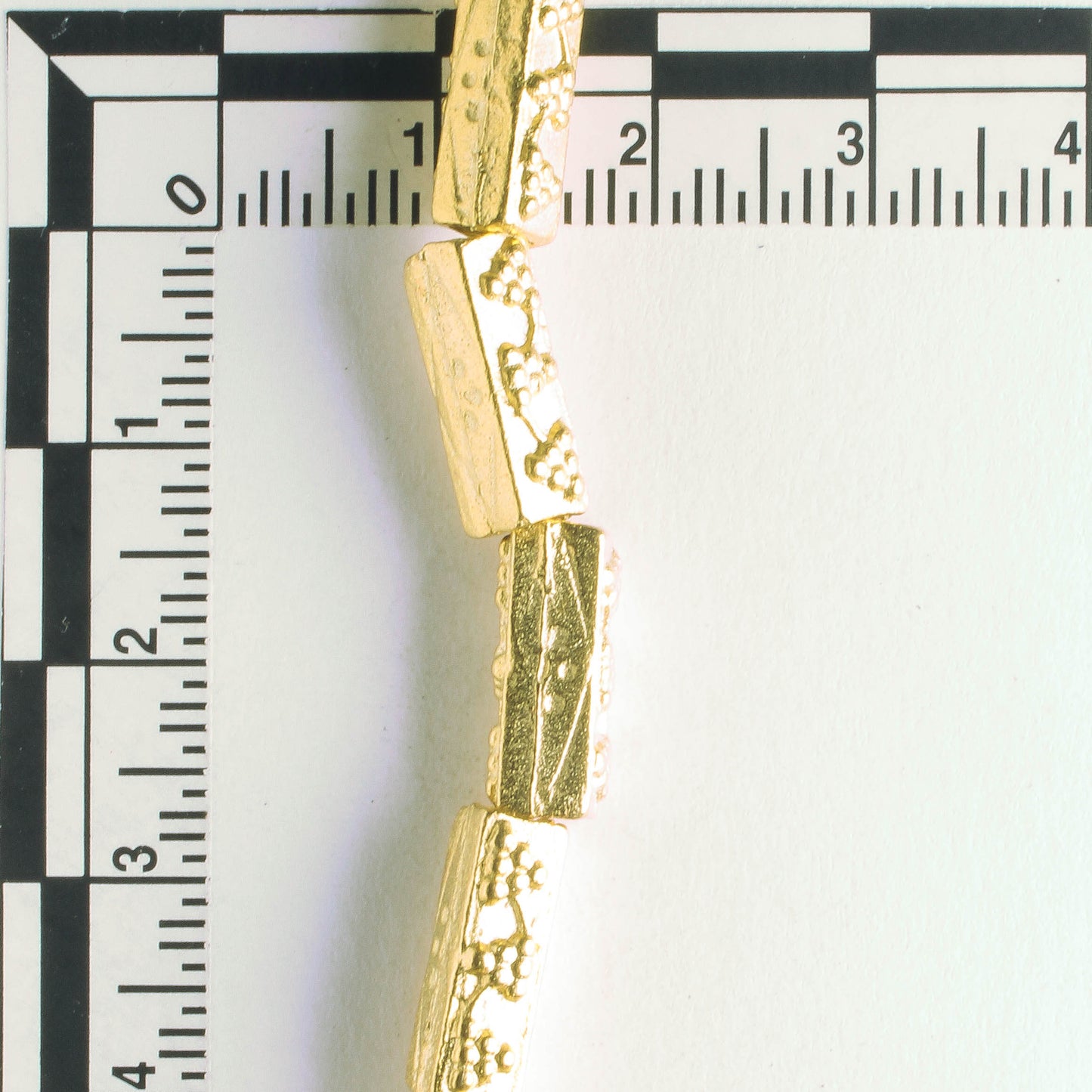 Pewter Beads, Gold Plated - 8" Strand