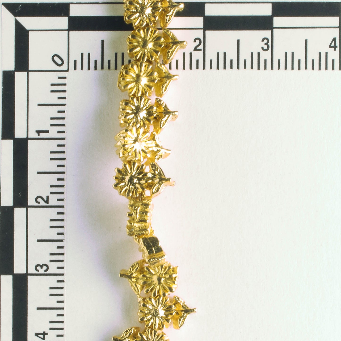 Pewter Beads, Gold Plated - 8" Strand