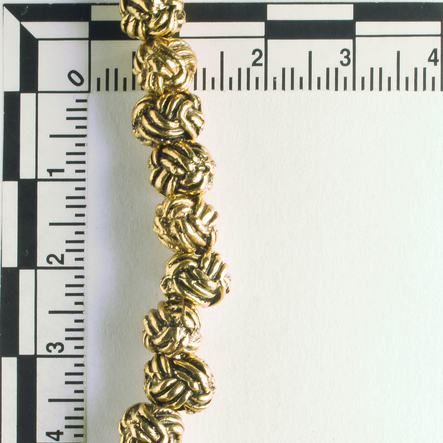 Pewter Beads, Gold Plated - 8" Strand