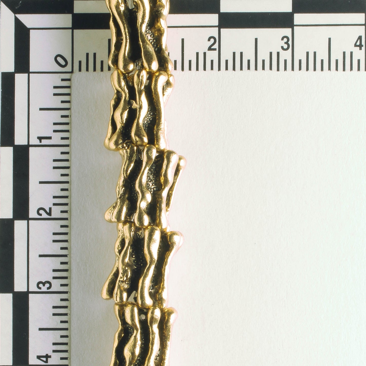 Pewter Beads, Gold Plated - 8" Strand