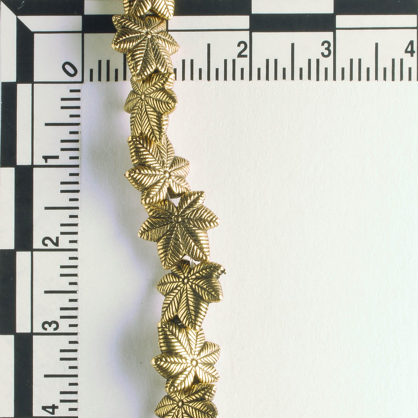 Pewter Beads, Gold Plated - 8" Strand