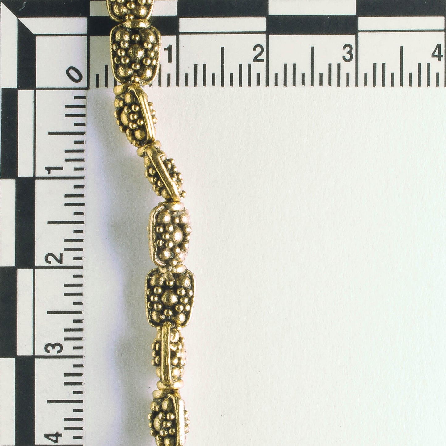 Pewter Beads, Gold Plated - 8" Strand