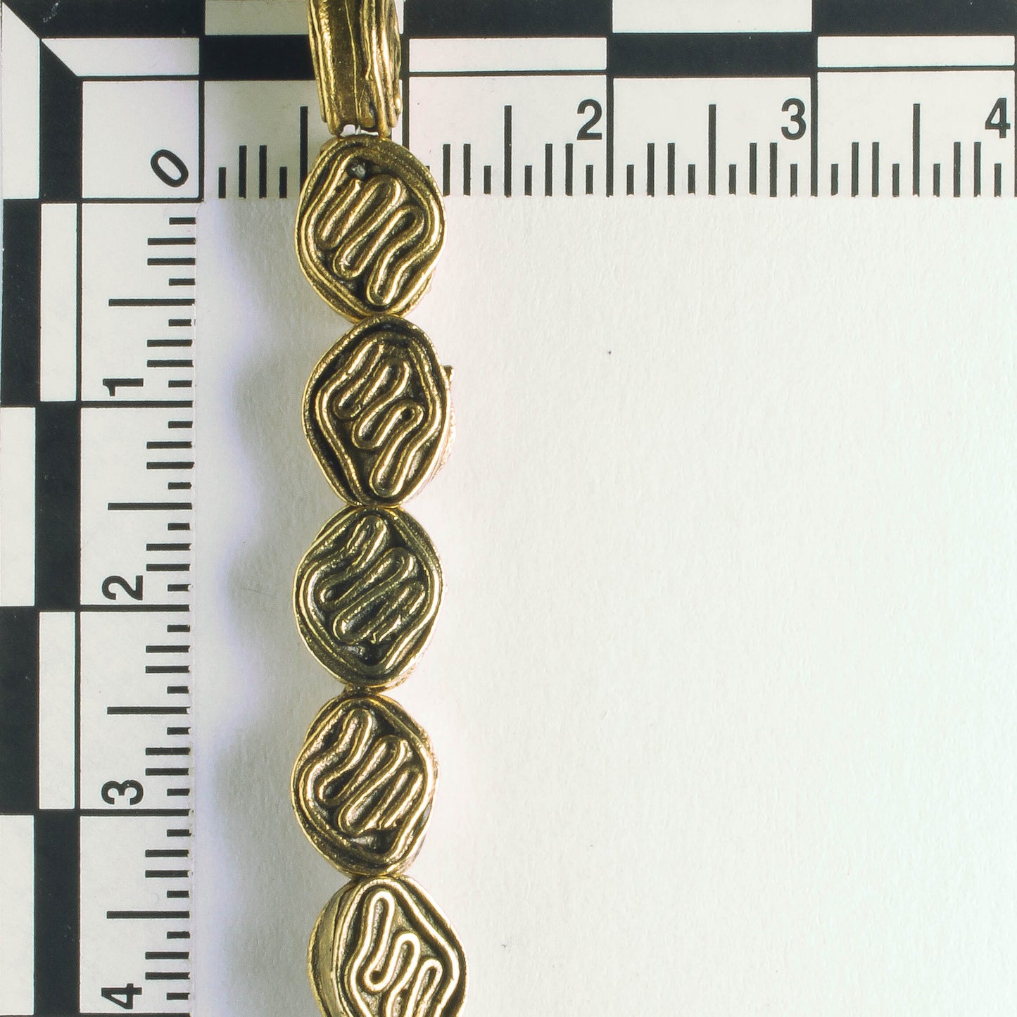 Pewter Beads, Gold Plated - 8" Strand