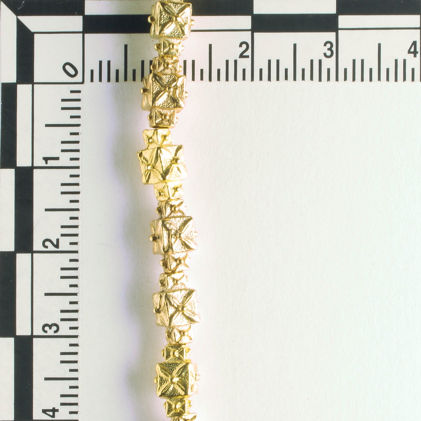 Pewter Beads, Gold Plated - 8" Strand