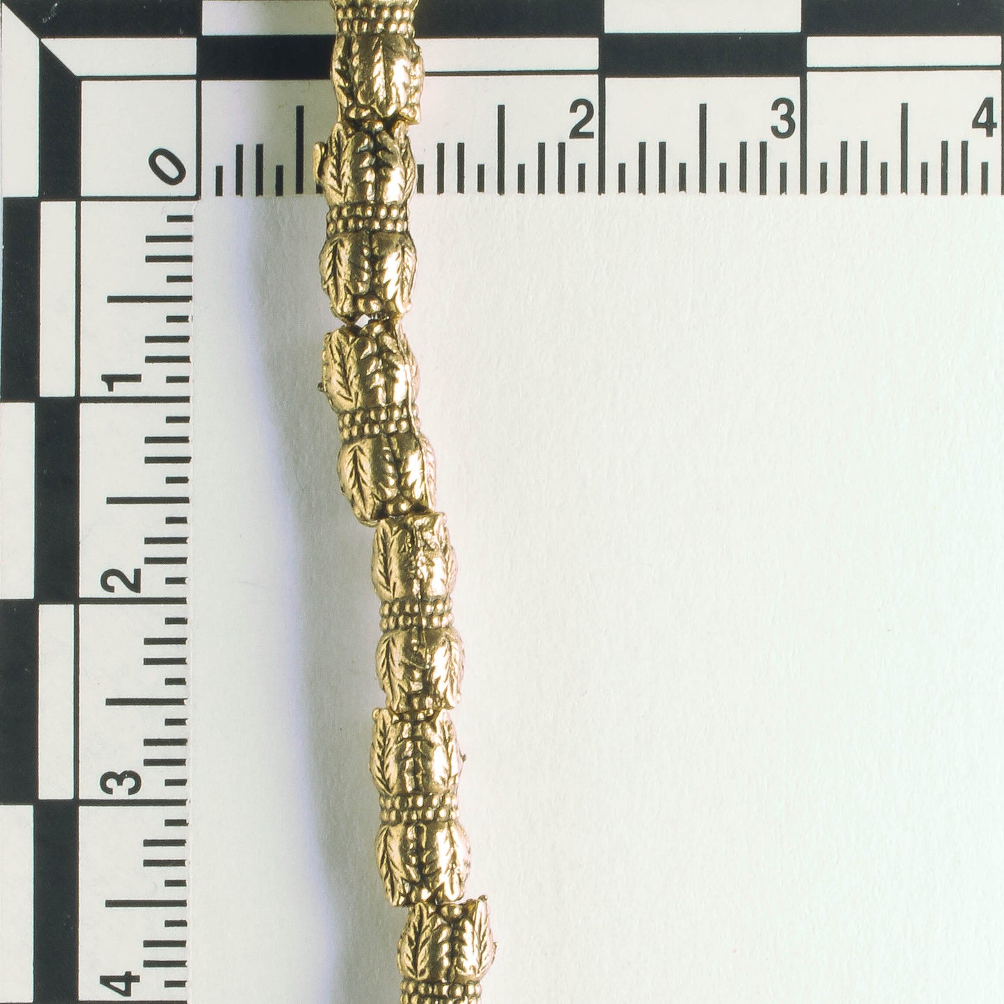 Pewter Beads, Gold Plated - 8" Strand