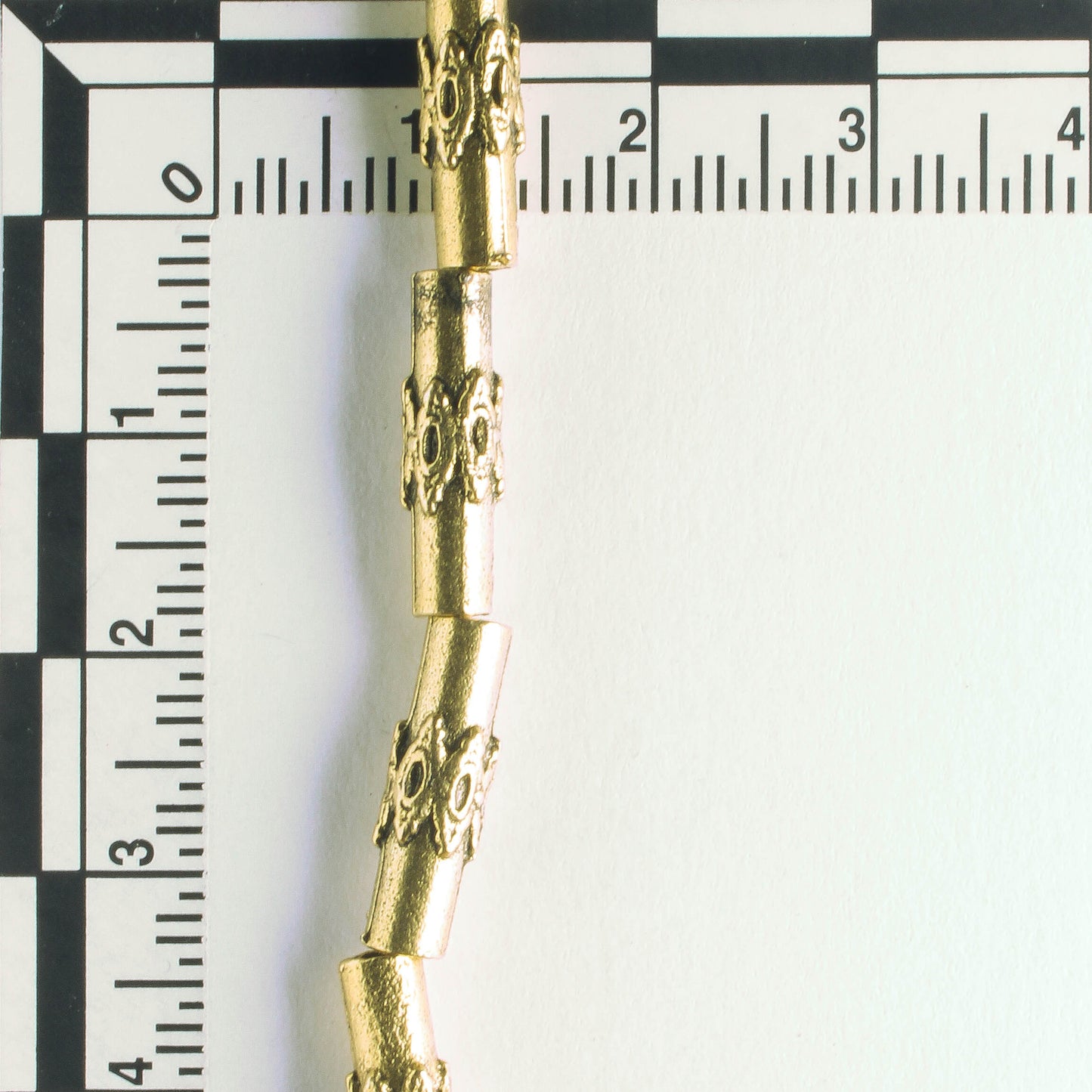 Pewter Beads, Gold Plated - 8" Strand