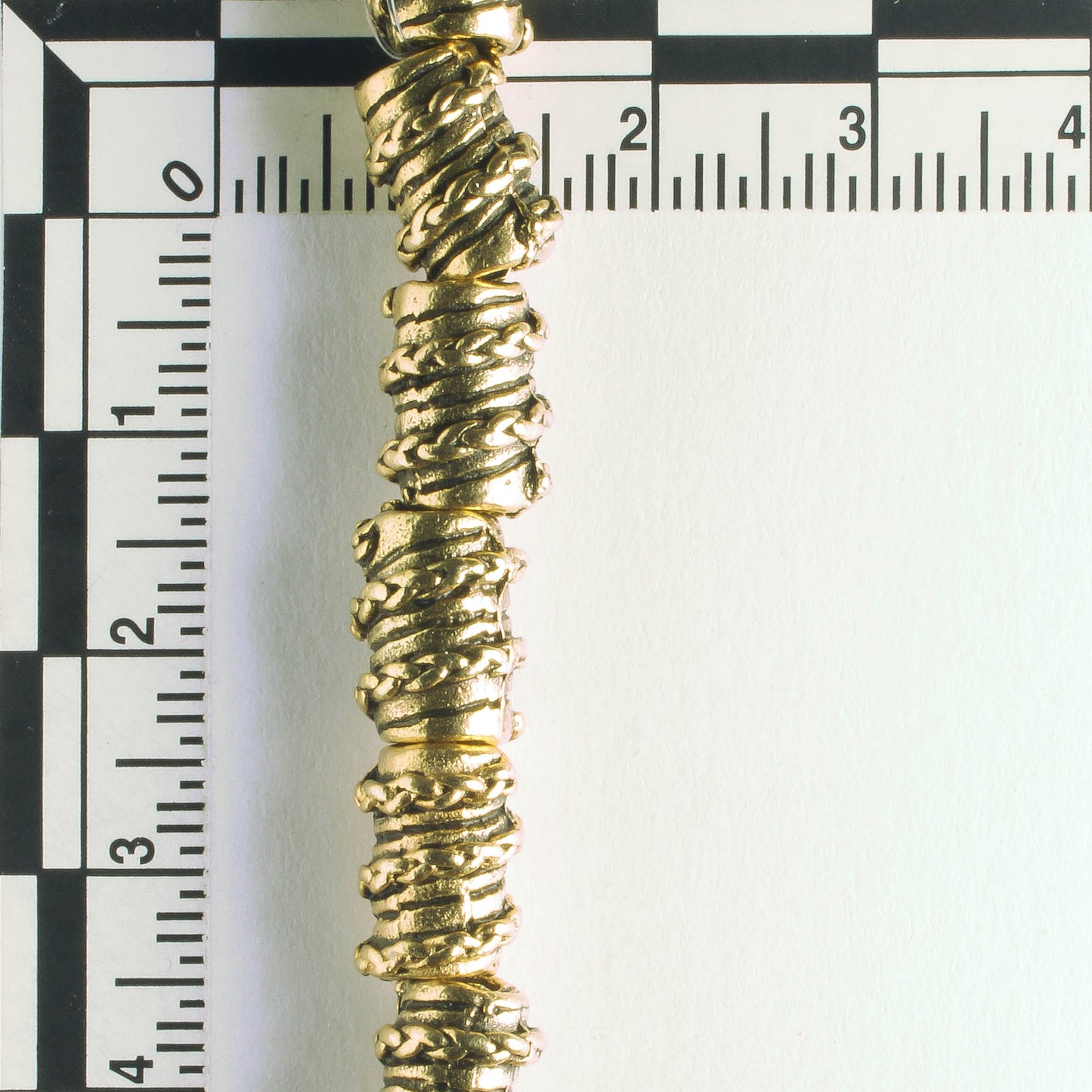 Pewter Beads, Gold Plated - 8" Strand