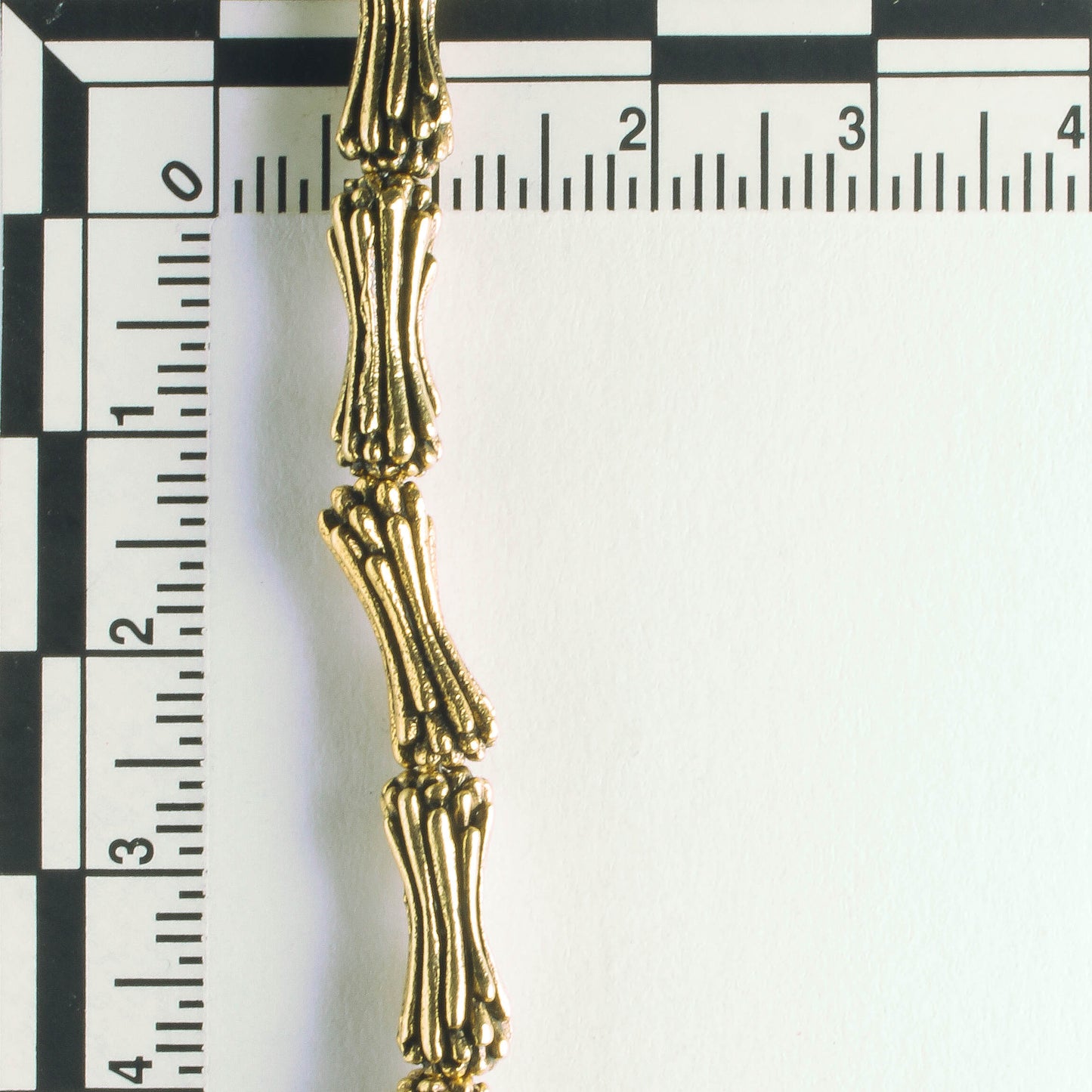 Pewter Beads, Gold Plated - 8" Strand