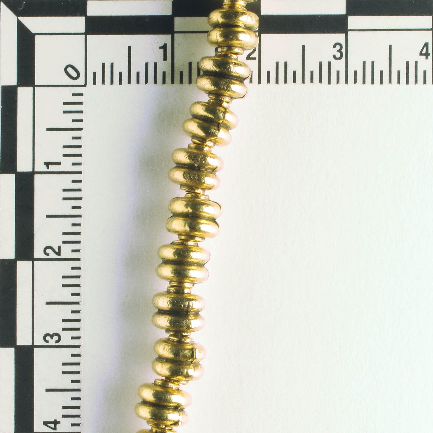 Pewter Beads, gold Plated - 8" Strand