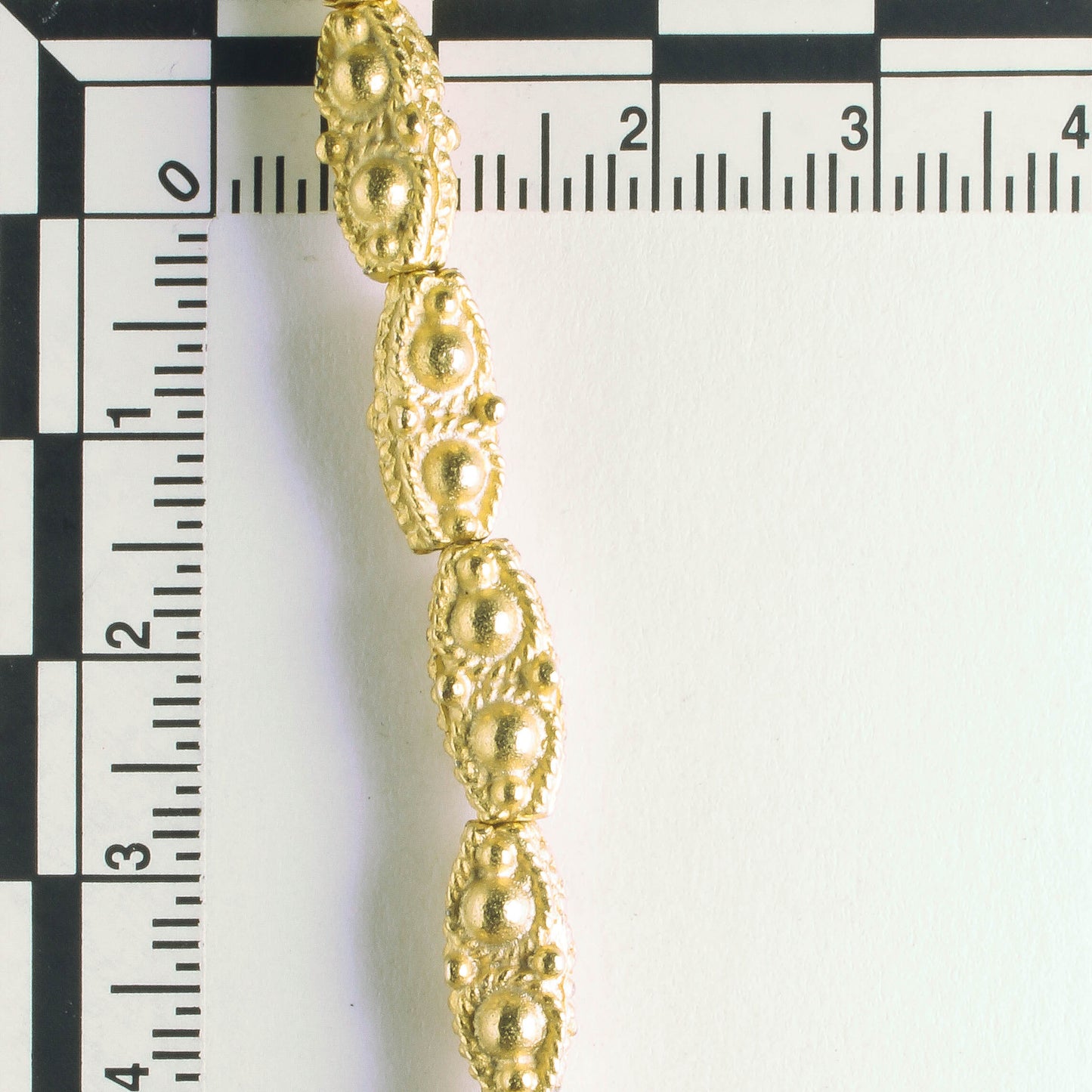 Pewter Beads, Gold Plated - 8" Strand