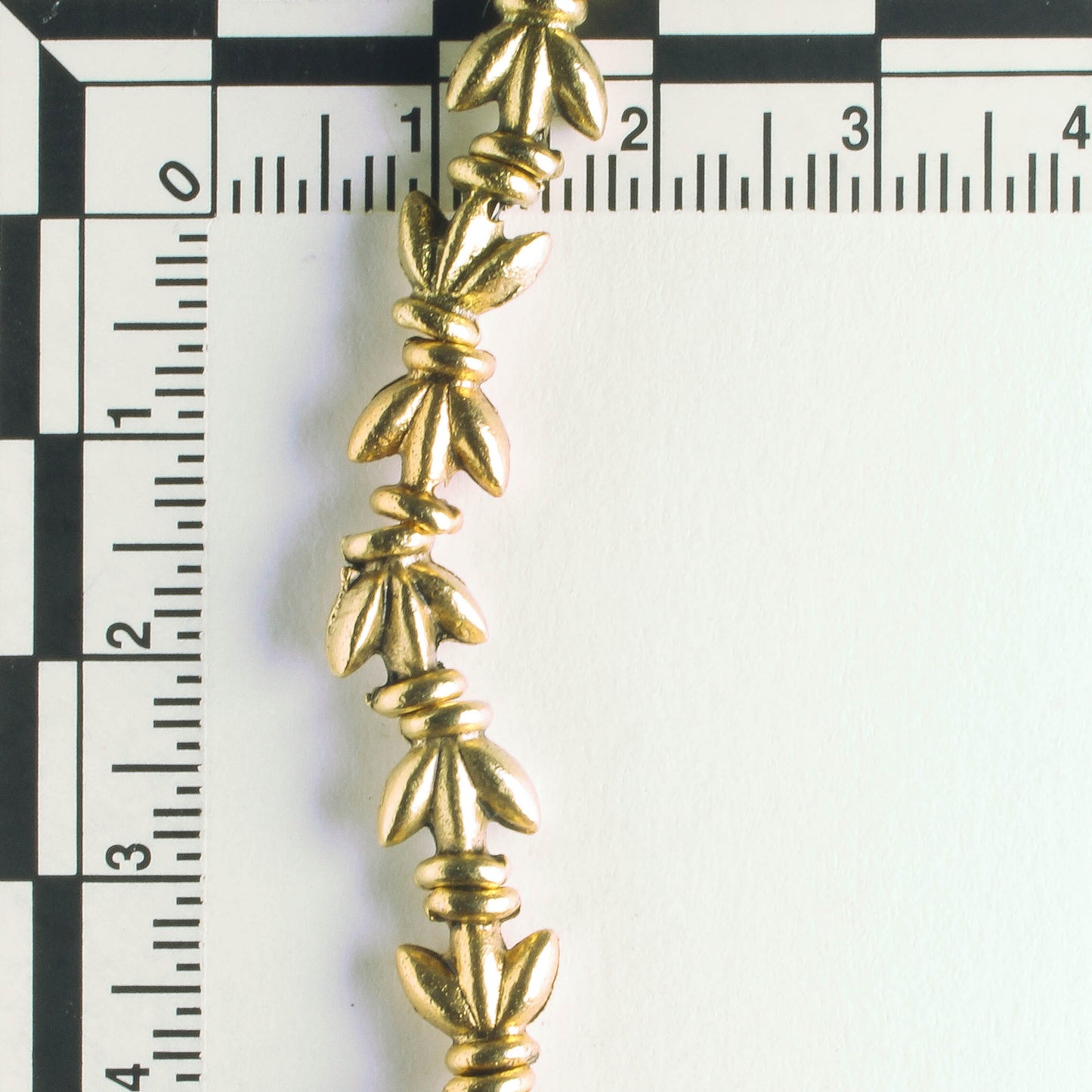 Pewter Beads, Gold Plated - 8" Strand