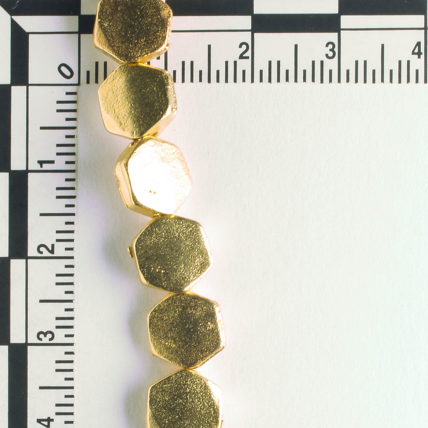 Pewter Beads, Gold Plated - 8" Strand