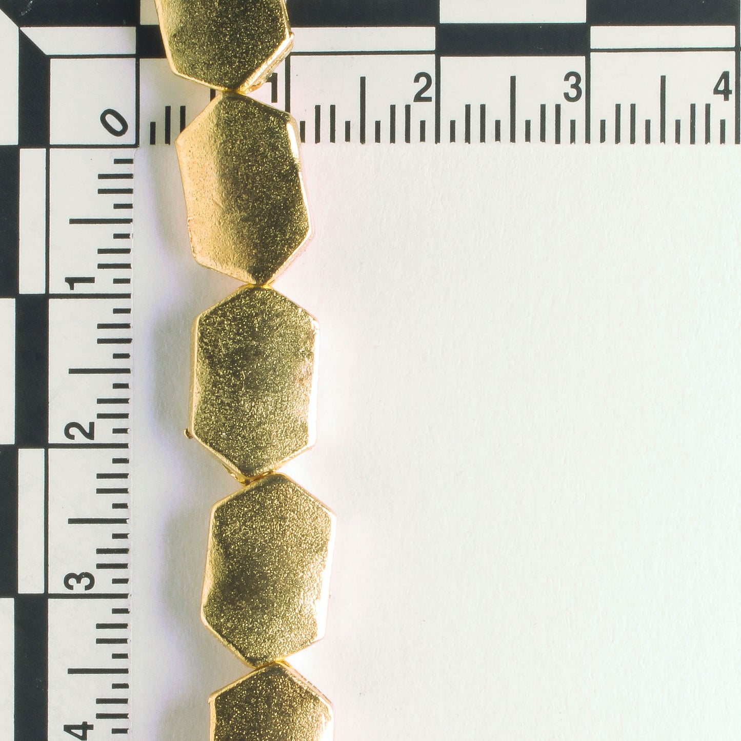 Pewter Beads, Gold Plated - 8" Strand