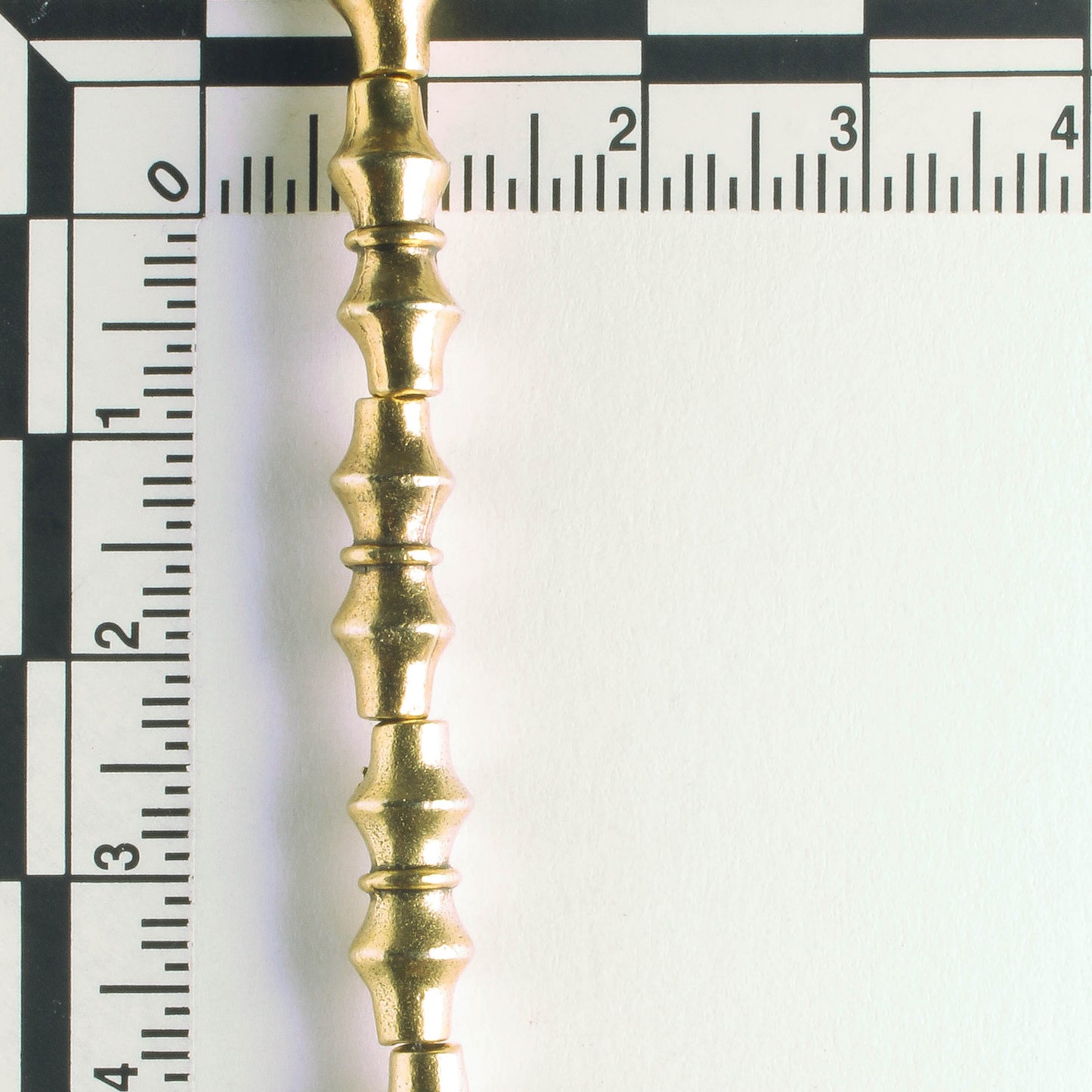 Pewter Beads, Gold Plated - 8" Strand