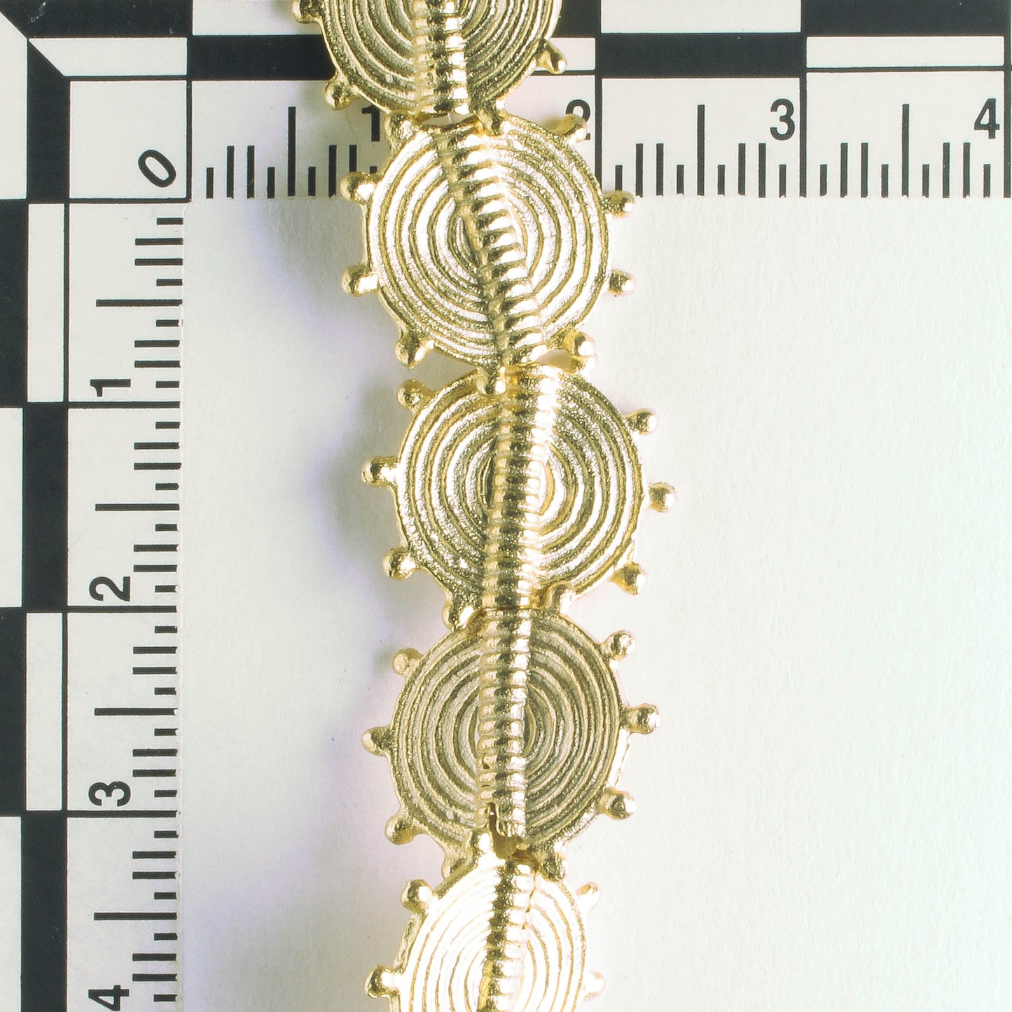 Pewter Beads, Gold Plated - 8" Strand