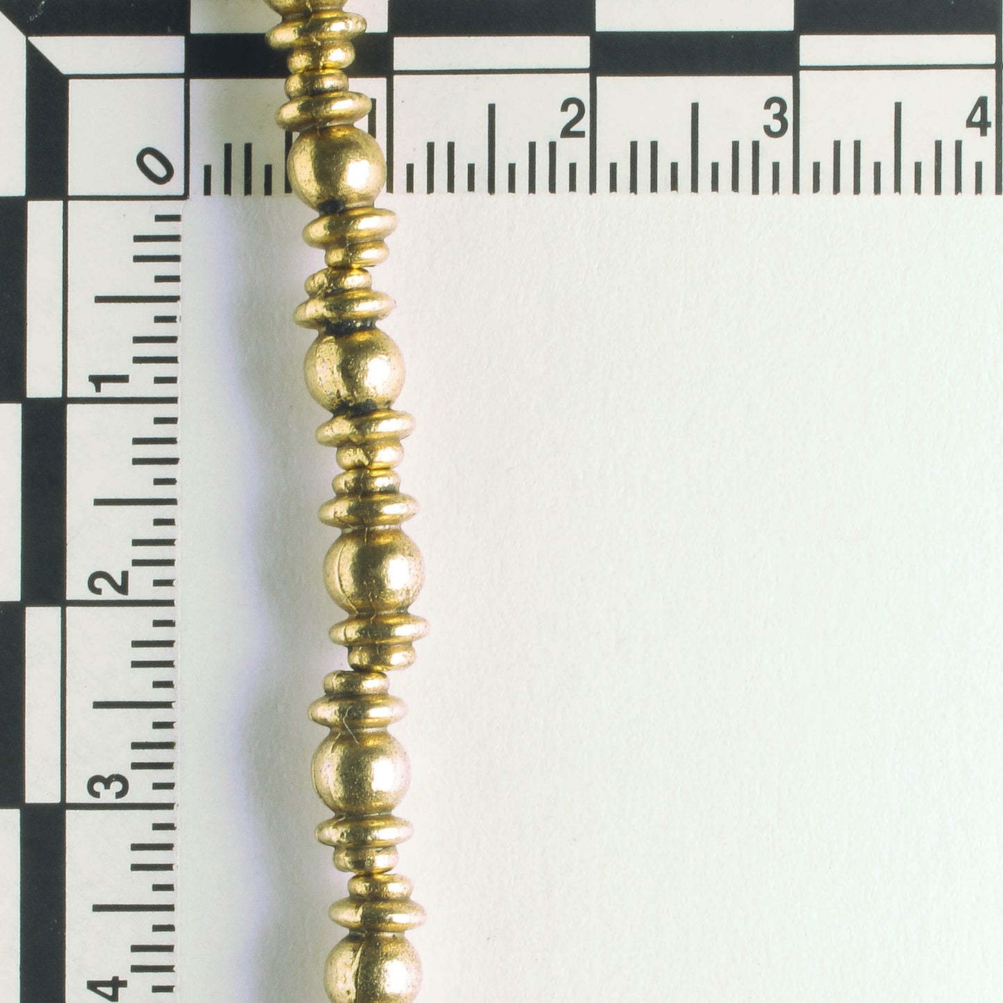 Pewter Beads, Gold Plated - 8" Strand