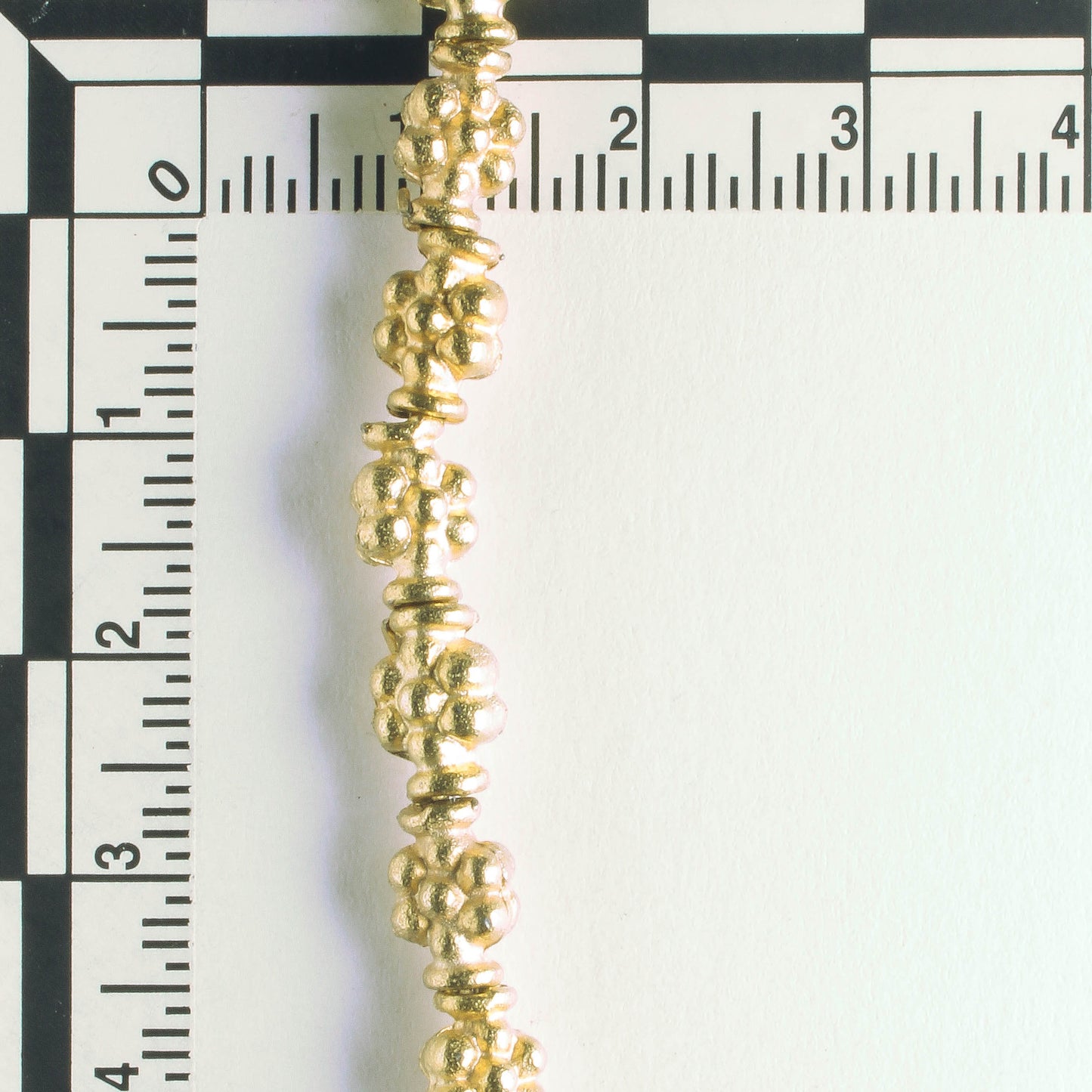 Pewter Beads, Gold Plated - 8" Strand