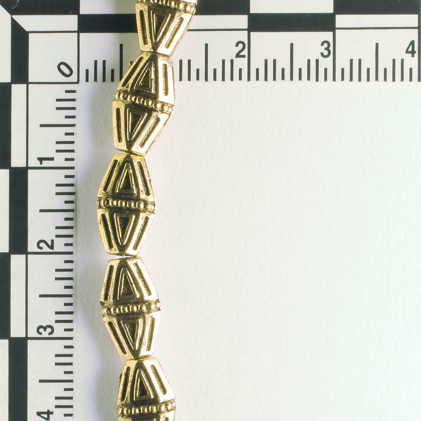 Pewter Beads, Gold Plated  8" Strand