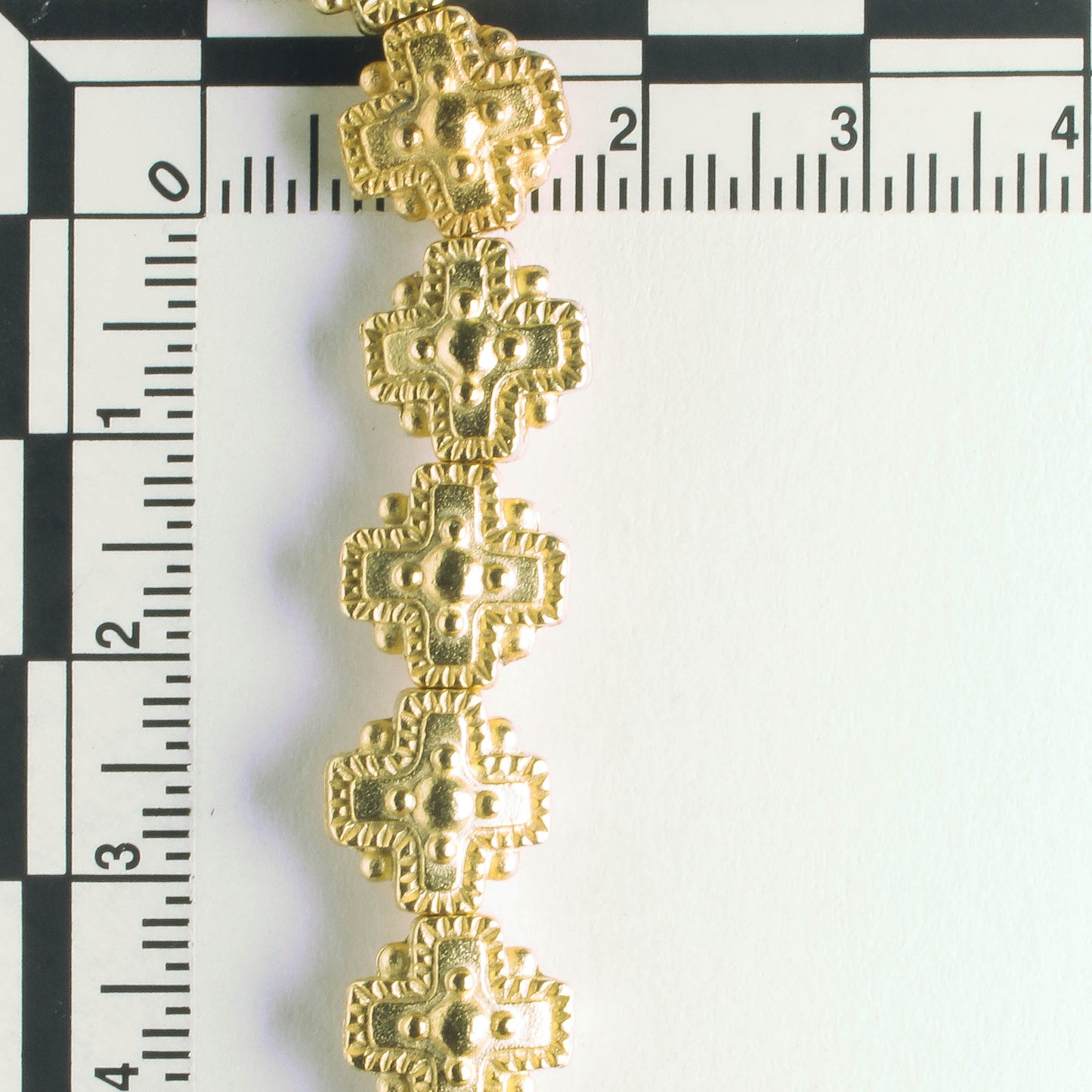 Pewter Beads, Gold Plated - 8" Strand