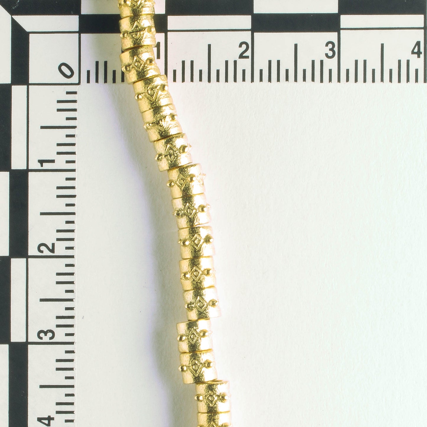 Pewter Beads, Gold Plated - 8" Strand