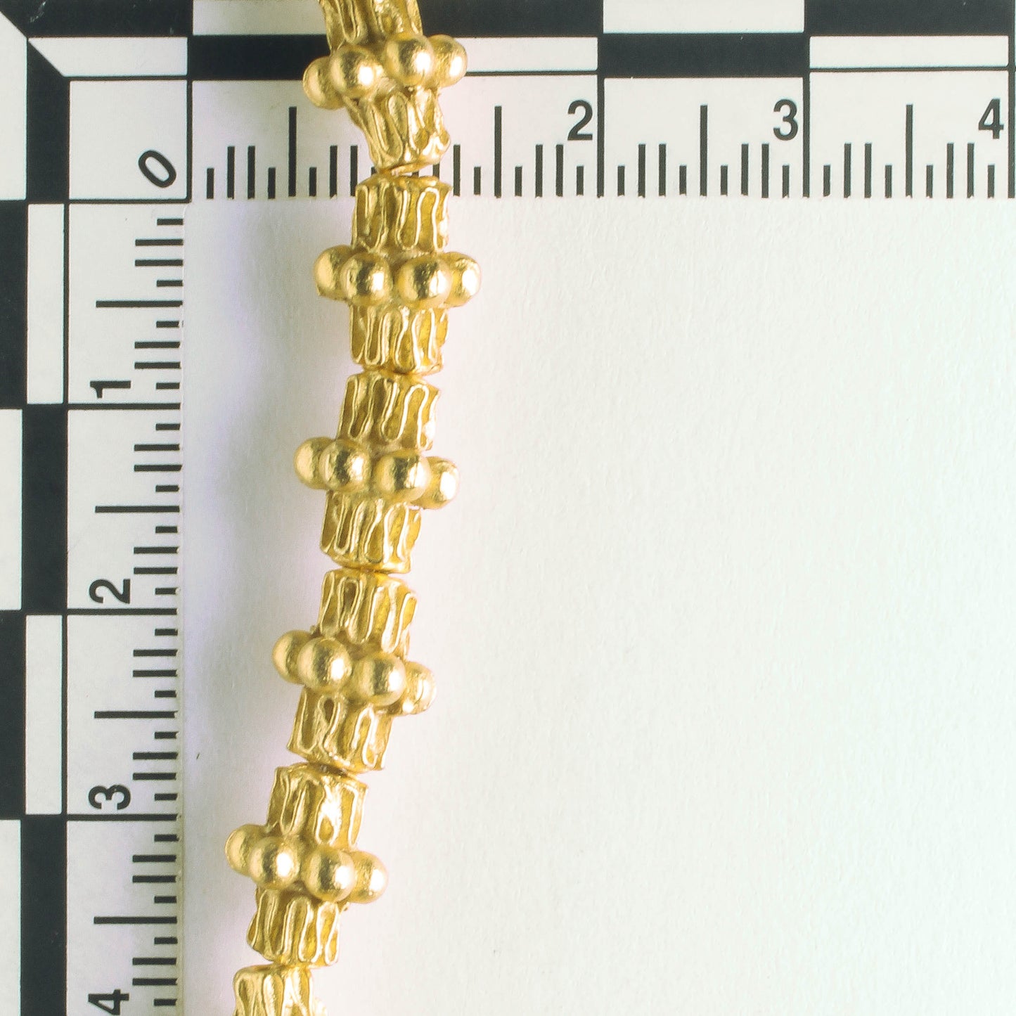 Pewter Beads, Gold Plated - 8" Strand